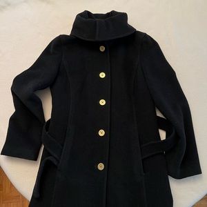 Authentic Coach wool trench coat, black, big round gold buttons, great condition